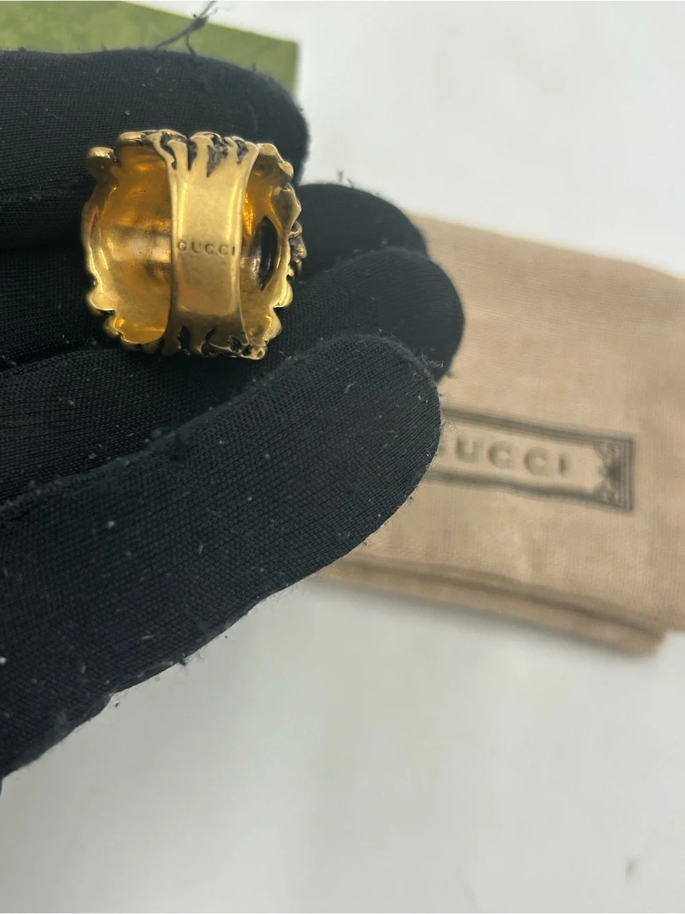 Authentic Unisex Gucci Lionhead motif ring size 8.5 made in Italy